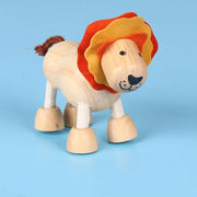 Wooden Action Toy Figures Simulation Animal Movable Joint Model Doll Elephant Monkey Giraffe Lion Educational Toys For Children