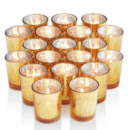 Gold Votive Candle Holder 12Pcs Speckled Glass Tealight for Wedding Parties Hotel Cafe Bar Birthday Home Decoration Party Gift