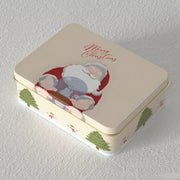 Rectangle Christmas Tinplate Box Empty Cookie Candy Box Santa Claus Gift Boxes Jewelry Storage Can Holiday Wedding Party Decor