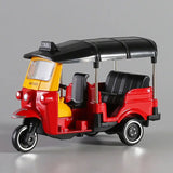 India Tuk Tuk Taxi Tricycle 1:43 Scale Metal Alloy Classic Bangkok Tricycle Taxi Car Model Toy Diecast Vehicles Toys For Collect