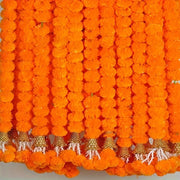 Long Strands Artificial Marigold Garland Pooja Diwali Fiesta 1.5m Marigold Flower Garlands Events Decor Pooja Wedding Fake Plant