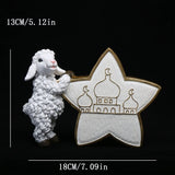 1pc, Adorable Ramadan Lamb Decoration - Unique Resin Desktop Figurine with Creative Design, Durable Construction, and Compact Si