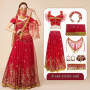 મહિલા ઉત્સવ હેલોવીન કોસ્પ્લે બેલી ડાન્સ ટોપ ડ્રેસ એડલ્ટ ઇન્ડિયન આરબ જાસ્મીન સાડી ફેન્ટસી રેવ બોલિવૂડ આઉટફિટ કોસ્ચ્યુમ સૂટ