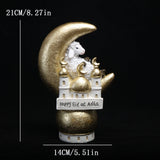 1pc, Adorable Ramadan Lamb Decoration - Unique Resin Desktop Figurine with Creative Design, Durable Construction, and Compact Si