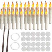 12-48Pcs Floating Candles with Magic Wand Flickering Warm Light LED Flameless Candle Taper Candles for Christmas Wedding Party