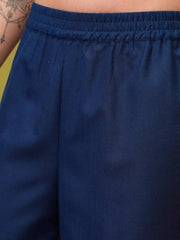 ભારતીય મહિલાઓના કપડાં નેપાળ અનોખા નવા વાદળી ભારતીય-પાકિસ્તાની શૈલીના રાઉન્ડ નેક કોટન બ્લેન્ડ ભરતકામવાળા વસંત ઉનાળાના સેટ