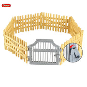 Oenux Simulation Farm Fence Scene Toy Trees House Farmer Unicorn Animals Model Miniature Craft Home Decoration Cute Kids Gift