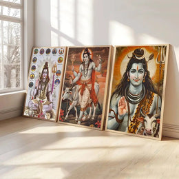 Modern Hindu God Lord Shiva Buddha Portrait Anime Poster Wall for Living Room Bar Wall Sticker Study Home Living Room Decoration