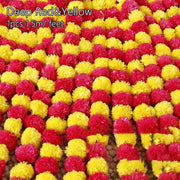Long Strands Artificial Marigold Garland Pooja Diwali Fiesta Indian Décor Pooja Marigold Flowers Reusable 1.5m