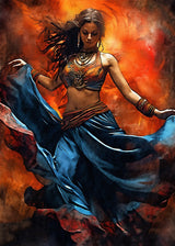 ભારતીય મહિલા લોક નૃત્ય પોસ્ટર એથનિક ગર્લ્સ કેનવાસ પેઇન્ટિંગ પ્રિન્ટ વોલ આર્ટ ચિત્રો લિવિંગ રૂમ હોમ ડેકોર માટે કુઆડ્રોસ