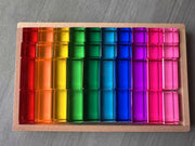 બાળકો માટે ખુલ્લા રમત માટે નવી ડિઝાઇન મોન્ટેસરી રમકડાં સી થ્રુ રેઈન્બો લ્યુસાઈટ સ્ટેકીંગ બ્લોક્સ એક્રેલિક હાઇટ્રાન્સપરન્ટ