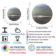 2D Flat, Vintage Indian Goddess Durga Wall Art, 8x8In/11.8x11.8In Round Aluminum Plaque with Intricate Traditional Design