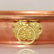 Buddhist Fruit Plate,Engraving Copper Hammer Altars Saucer,Brass Auspicious Tibetan Offering Buddha Plate,Buddhism Items,43cm