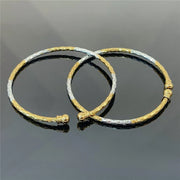 2 Pcs Bangles For Women Indian Jewelry Gold Two Tones Bracelets Dubai African Moroccan