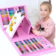 208 - Piece Pink Kids' Art Set with Easel - Includes Drawing Book & Sketch Copy, Ideal for Young Artists