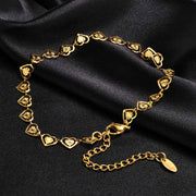 Exquisite Fashion Stainless Steel Heart Anklets 18k Gold Plated Butterfly Anklets Girl Birthday Gift Vintage Jewellery