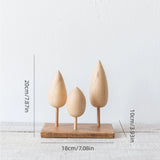 4Pcs Small Wooden House Ornament Miniature Building Table Desktop Home Decor Items Nordic Style Birthday Christmas Gifts Crafts