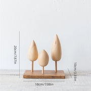 4Pcs Small Wooden House Ornament Miniature Building Table Desktop Home Decor Items Nordic Style Birthday Christmas Gifts Crafts