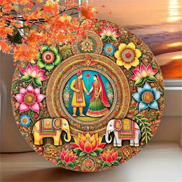 Indian Traditional Wedding Theme Metal Sign, High Definition Printing, Suitable for Decoration, Ideal Gift for Culture, Wedding