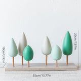 4Pcs Small Wooden House Ornament Miniature Building Table Desktop Home Decor Items Nordic Style Birthday Christmas Gifts Crafts