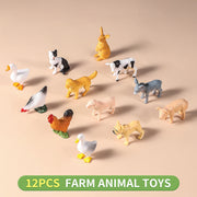 Small Farm Wild Animal Model Lion Tiger Sheep Pig Dog Action Figures PVC Lovely Miniature Playset Education Kid Toys Gift