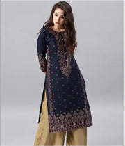 ભારતીય કપડાં મહિલા શુદ્ધ કપાસ હોટ સ્ટેમ્પિંગ પ્રિન્ટેડ એથનિક સ્ટાઇલ ટોપ