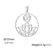 EUEAVAN 5pcs Unalome Lotus Flower Pendant Buddha Buddhism Om Yoga Charms Necklace Earrings Amulet Jewelry Making Supplies DIY