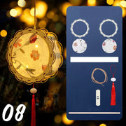 ચંદ્ર ઉત્સવ રેબિટ લાઇટ મધ્ય પાનખર ઉત્સવ ફાનસ બનાવવાનું DIY મટીરીયલ રેટ્રો પોર્ટેબલ પેલેસ ફાનસ ફૂલ કાગળ ફાનસ