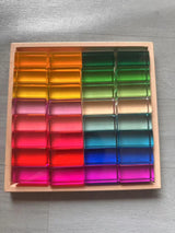 બાળકો માટે ખુલ્લા રમત માટે નવી ડિઝાઇન મોન્ટેસરી રમકડાં સી થ્રુ રેઈન્બો લ્યુસાઈટ સ્ટેકીંગ બ્લોક્સ એક્રેલિક હાઇટ્રાન્સપરન્ટ