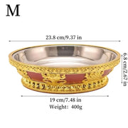 Tibetan Fruit Altars Plate,Multi-size Resin Stainless Steel Circle Saucer,Buddhist Offering Holy Plate,Buddhism Religious Items