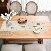 180*35cm Ramadan Star And Moon Lantern Table Runner Eid Decoration Table Runner Dust Cover Muslim Festival Decor Long Tablecloth