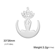 EUEAVAN 5pcs Unalome Lotus Flower Pendant Buddha Buddhism Om Yoga Charms Necklace Earrings Amulet Jewelry Making Supplies DIY