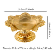 રેસ્ટોરન્ટ બેડસાઇડ ટેબલ હોમ ઓફિસ માટે ફ્રૂટ પ્લેટ ફૂડ ટ્રે મલ્ટીયુઝ પાર્ટી ડેઝર્ટ કેક પ્લેટ ડેસ્કટોપ સર્વિંગ ટ્રે (ગોલ્ડ)