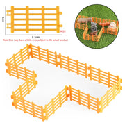 Oenux Simulation Farm Fence Scene Toy Trees House Farmer Unicorn Animals Model Miniature Craft Home Decoration Cute Kids Gift