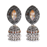 Ethnic Retro Geometric Turkish Jhumka Earrings For Women Indian Jewelry Flower Gold Color Bell Tassel Dangling Earrings