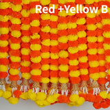 સજાવટ માટે ૫-૫૦ પીસીએસ મેરીગોલ્ડ ફૂલનો માળા કૃત્રિમ ફૂલો લગ્ન ભારતીય સજાવટ દિવાળી પૂજા ડે ઓફ ધ ડેડ મેક્સિકન ૧.૫ મી.