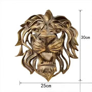 Wall Hanging Lion Head Art Sculpture Cool Gold Lion King Resin Sculpture Entryway Bedroom Home Wall Hangings Luxury Wall Decor