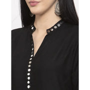 પાર્ટી ફેસ્ટિવ વેર માટે ભારતીય મહિલા ડ્રેસ બ્લેક મિરર વર્ક કુર્તા શરારા સેટ ભવ્ય એથનિક સુટ પાકિસ્તાની