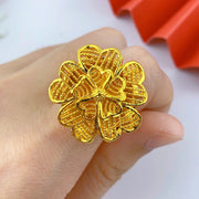 XUHUANG Dubai Gold Color Rings For Women Wedding Africa Bride Indian Fashion Hawaiian Jewelry Party Gifts New Style