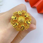 XUHUANG Dubai Gold Color Rings For Women Wedding Africa Bride Indian Fashion Hawaiian Jewelry Party Gifts New Style