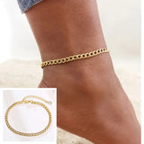 Snake Chain Anklet for Women Girls Adjustable Summer Beach Chain Anklet Bracelet Mother's Day Gifts Stainless Steel Not Allergic