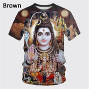 Hindu God Lord Shiva 3D Print T-Shirts Men/Women O-Neck Short Sleeve T shirt Oversized Tees Tops Trend Streetwear Kids Clothing