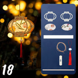 ચંદ્ર ઉત્સવ રેબિટ લાઇટ મધ્ય પાનખર ઉત્સવ ફાનસ બનાવવાનું DIY મટીરીયલ રેટ્રો પોર્ટેબલ પેલેસ ફાનસ ફૂલ કાગળ ફાનસ