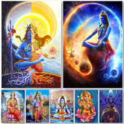 Abstract Lord Shiva Hindu Gods Posters  Indian God Pictures for Living Room  Religious Wall Art Canvas Painting  Home Decorative