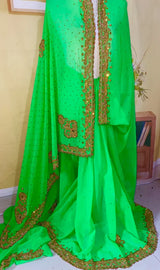 Indian Sari Women Nepal Saree Sequin 6 Meter Vintage