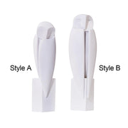 Resin Owl Statue Abstract Art Shelf Decoration Owl Figurine Owl Sculpture Handicraft for Mantel, Bookshelves, Cafe White