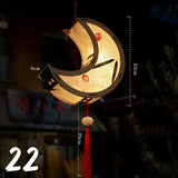 ચંદ્ર ઉત્સવ રેબિટ લાઇટ મધ્ય પાનખર ઉત્સવ ફાનસ બનાવવાનું DIY મટીરીયલ રેટ્રો પોર્ટેબલ પેલેસ ફાનસ ફૂલ કાગળ ફાનસ