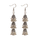 Retro Bollywood Oxidized Women Jhumka Indian Earrings Femmes 2020 Ethnic Gold Silver Color Afghan Bell Long Tassel Drop Earrings