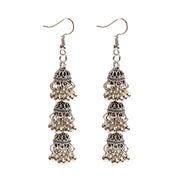 Retro Bollywood Oxidized Women Jhumka Indian Earrings Femmes 2020 Ethnic Gold Silver Color Afghan Bell Long Tassel Drop Earrings