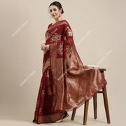 Indian Saree Dress for Women Ethnic Party Costume Traditional Sari Wedding Reception/Bharatanatyam Dance Performance No Tops